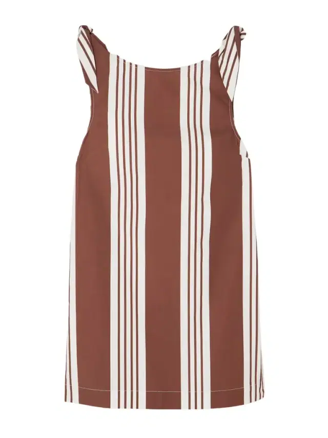Posse Rosie Tie-detailed Striped Cotton Mini Dress