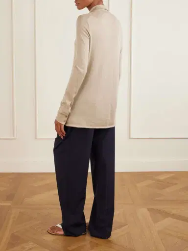 The Row Ocari Cashmere And Silk-blend Polo Knit | Thumbnail 4 The Row Ocari Cashmere And Silk-blend Polo Knit | Thumbnail 4