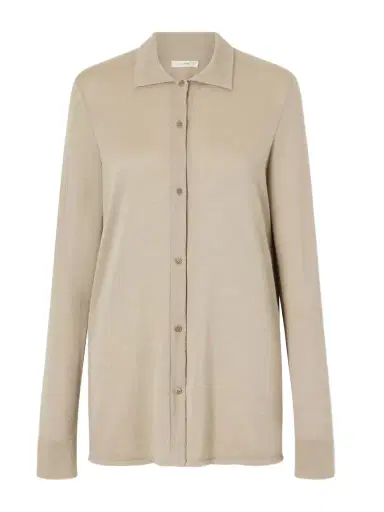 The Row Ocari Cashmere And Silk-blend Polo Knit | Thumbnail 1 The Row Ocari Cashmere And Silk-blend Polo Knit | Thumbnail 1