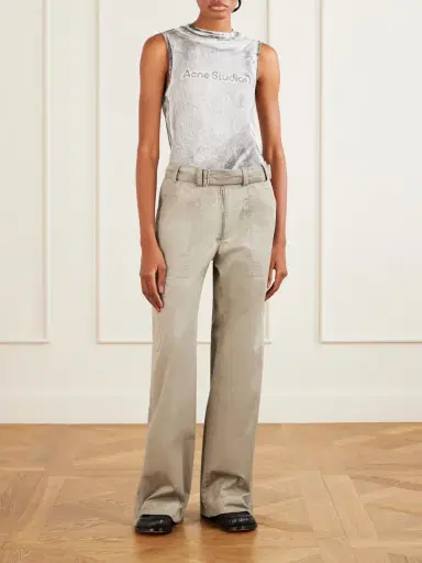 Acne Studios Belted Cotton-blend Gabardine Wide-leg Pants | Thumbnail 2 Acne Studios Belted Cotton-blend Gabardine Wide-leg Pants | Thumbnail 2