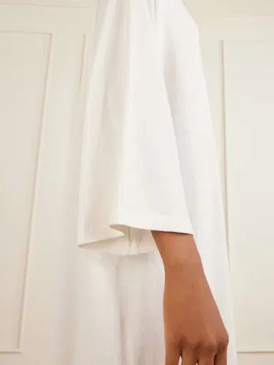 The Row Odet Draped Silk And Cotton-blend Midi Dress | Thumbnail 4 The Row Odet Draped Silk And Cotton-blend Midi Dress | Thumbnail 4