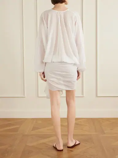 Christopher Esber Porto Tie-detailed Gathered Cotton-voile Mini Dress | Thumbnail 3 Christopher Esber Porto Tie-detailed Gathered Cotton-voile Mini Dress | Thumbnail 3