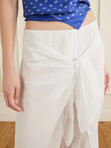 Christopher Esber Porto Tie-detailed Cotton-voile Wide-leg Pants | Thumbnail 4 Christopher Esber Porto Tie-detailed Cotton-voile Wide-leg Pants | Thumbnail 4
