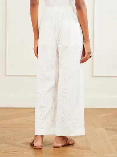 Tove Nynette Floral-embroidered Cotton-blend Wide-leg Pants | Thumbnail 4
