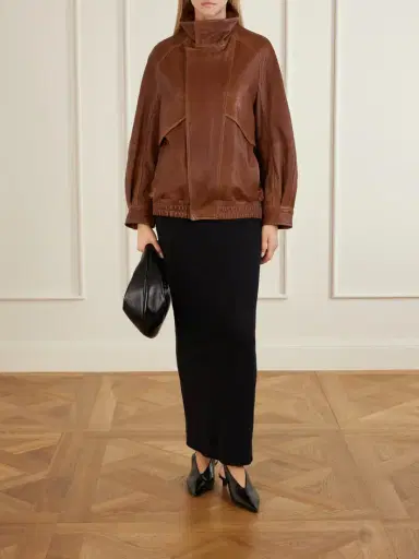 Nour Hammour Ariste Oversized Paneled Leather Jacket | Thumbnail 2 Nour Hammour Ariste Oversized Paneled Leather Jacket | Thumbnail 2