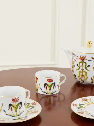 L'Objet Grand Tour Set Of Two Gold-plated Porcelain Teacups And Saucers | Thumbnail 2