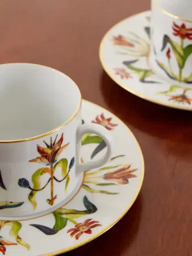 L'Objet Grand Tour Set Of Two Gold-plated Porcelain Teacups And Saucers | Thumbnail 3