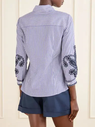 Carolina Herrera Embroidered Striped Cotton-poplin Shirt | Thumbnail 4 Carolina Herrera Embroidered Striped Cotton-poplin Shirt | Thumbnail 4