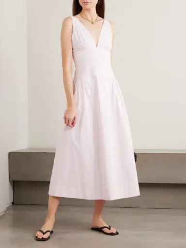Posse Lindie Ruched Cotton Midi Dress | Thumbnail 2 Posse Lindie Ruched Cotton Midi Dress | Thumbnail 2