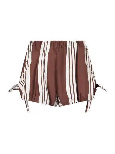 Posse Rosie Knotted Striped Cotton-poplin Shorts | Thumbnail 1 Posse Rosie Knotted Striped Cotton-poplin Shorts | Thumbnail 1