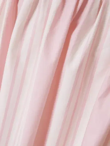 Posse Rose Tie-detailed Striped Cotton Midi Skirt | Thumbnail 4