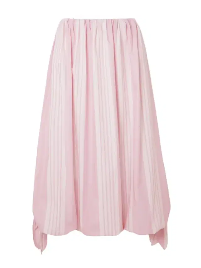 Posse Rose Tie-detailed Striped Cotton Midi Skirt
