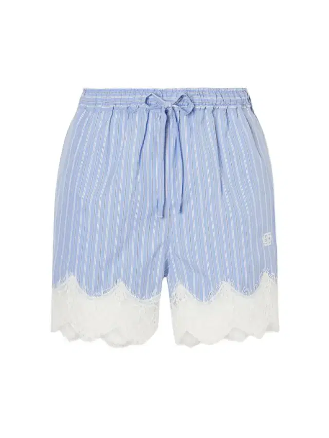 Emmie Striped Lace Cotton Shorts