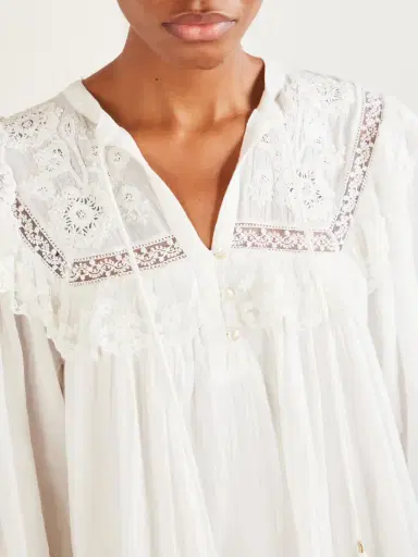 Rixo Inez Floral-embroidered Lace-trimmed Cotton Mini Dress | Thumbnail 4 Rixo Inez Floral-embroidered Lace-trimmed Cotton Mini Dress | Thumbnail 4