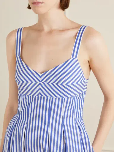 La Ligne Madeline Pleated Striped Cotton-poplin Maxi Dress | Thumbnail 4