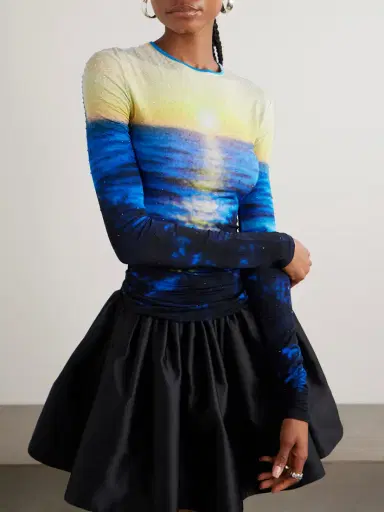 Rabanne Crystal-embellished Printed Jersey T-shirt | Thumbnail 3
