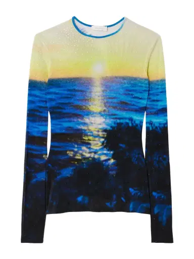 Rabanne Crystal-embellished Printed Jersey T-shirt | Thumbnail 1