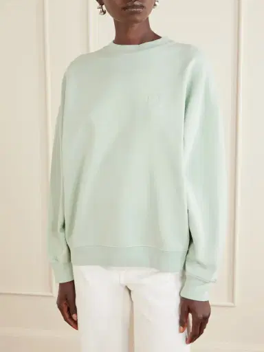 Anine Bing Miles Logo-embroidered Cotton-jersey Sweatshirt | Thumbnail 3 Anine Bing Miles Logo-embroidered Cotton-jersey Sweatshirt | Thumbnail 3