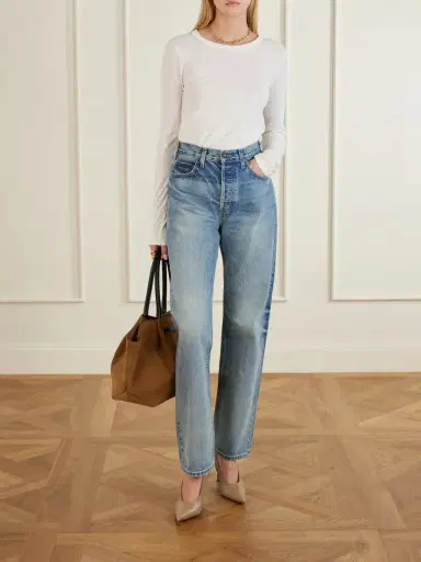 DeMellier The New York Large Leather-trimmed Suede Tote | Thumbnail 2