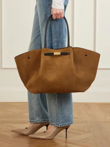 DeMellier The New York Large Leather-trimmed Suede Tote | Thumbnail 3