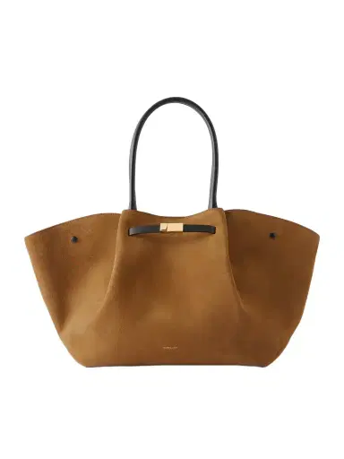 DeMellier The New York Large Leather-trimmed Suede Tote | Thumbnail 1