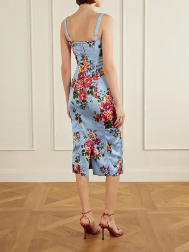 Dolce & Gabbana Floral-print Satin Bustier Midi Dress | Thumbnail 3 Dolce & Gabbana Floral-print Satin Bustier Midi Dress | Thumbnail 3
