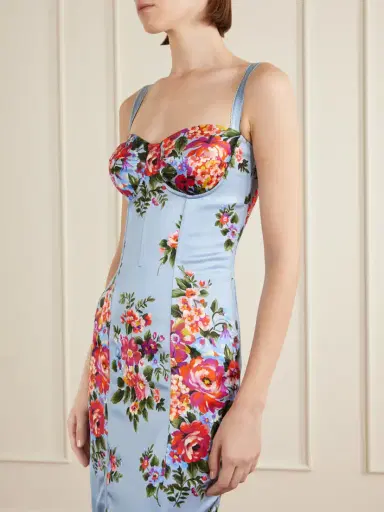 Dolce & Gabbana Floral-print Satin Bustier Midi Dress | Thumbnail 4 Dolce & Gabbana Floral-print Satin Bustier Midi Dress | Thumbnail 4
