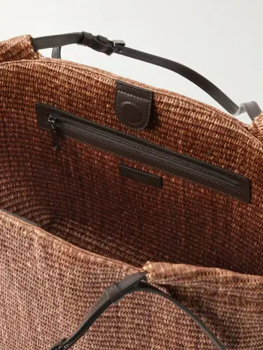 Brunello Cucinelli Leather-trimmed Raffia Tote | Thumbnail 6 Brunello Cucinelli Leather-trimmed Raffia Tote | Thumbnail 6