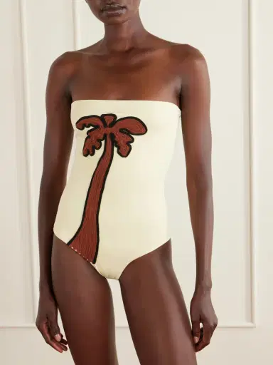 Johanna Ortiz Palm Appliquéd Strapless Swimsuit | Thumbnail 2 Johanna Ortiz Palm Appliquéd Strapless Swimsuit | Thumbnail 2