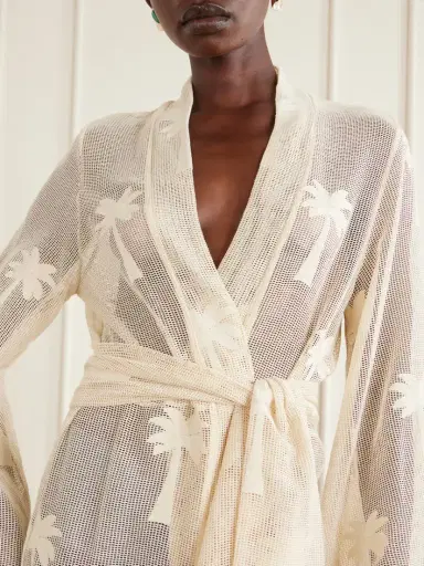 Johanna Ortiz Palm & Soul Printed Cotton-mesh Coverup | Thumbnail 4 Johanna Ortiz Palm & Soul Printed Cotton-mesh Coverup | Thumbnail 4