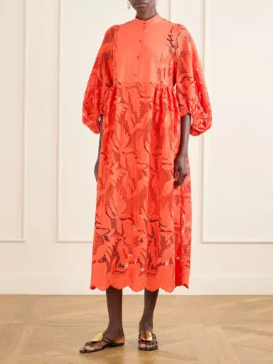 Erdem Bow-detailed Embroidered Poplin And Lace Midi Dress | Thumbnail 3 Erdem Bow-detailed Embroidered Poplin And Lace Midi Dress | Thumbnail 3