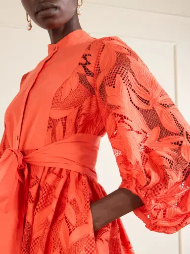 Erdem Bow-detailed Embroidered Poplin And Lace Midi Dress | Thumbnail 5 Erdem Bow-detailed Embroidered Poplin And Lace Midi Dress | Thumbnail 5