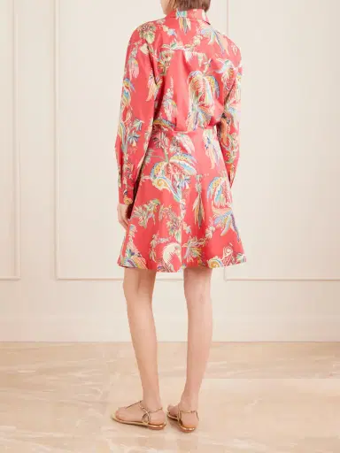 Etro Knotted Printed Cotton-blend Mini Dress | Thumbnail 3 Etro Knotted Printed Cotton-blend Mini Dress | Thumbnail 3