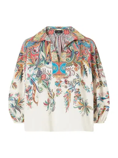 Etro Floral-print Cotton-poplin Blouse | Thumbnail 1 Etro Floral-print Cotton-poplin Blouse | Thumbnail 1