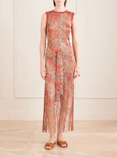 Etro Belted Fringed Jacquard-knit Midi Dress | Thumbnail 3 Etro Belted Fringed Jacquard-knit Midi Dress | Thumbnail 3