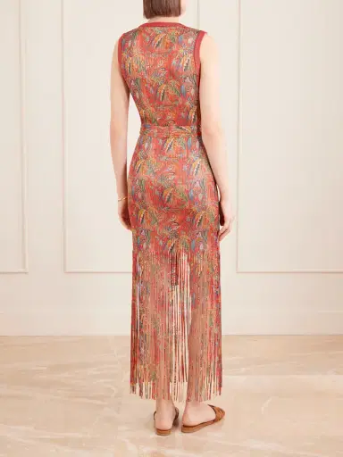 Etro Belted Fringed Jacquard-knit Midi Dress | Thumbnail 4 Etro Belted Fringed Jacquard-knit Midi Dress | Thumbnail 4