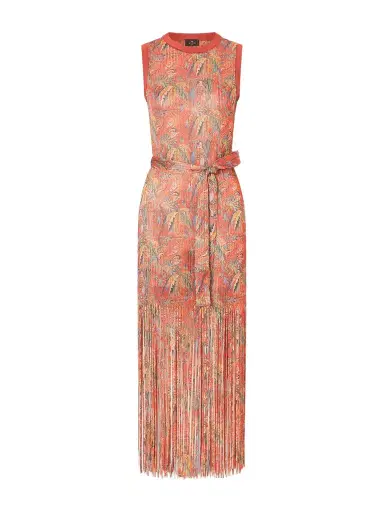 Etro Belted Fringed Jacquard-knit Midi Dress | Thumbnail 1 Etro Belted Fringed Jacquard-knit Midi Dress | Thumbnail 1