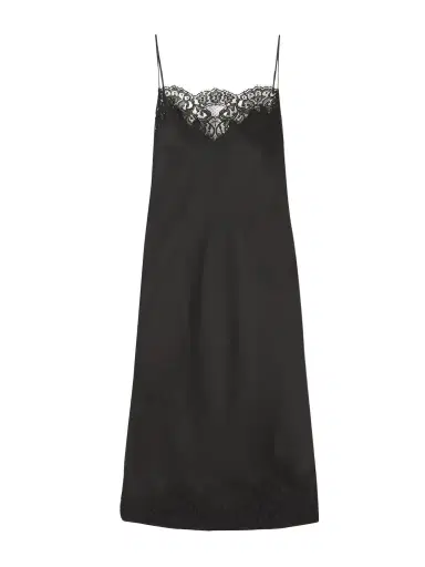 Stella McCartney Lace-trimmed Satin Midi Dress | Thumbnail 1 Stella McCartney Lace-trimmed Satin Midi Dress | Thumbnail 1