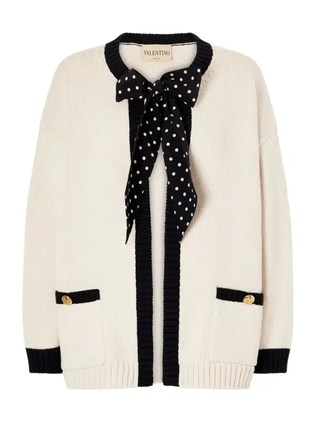 Valentino Garavani Silk-trimmed Cotton-blend Cardigan