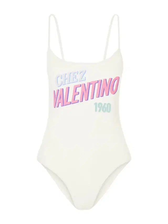 Valentino Garavani Logo Print Swimsuit