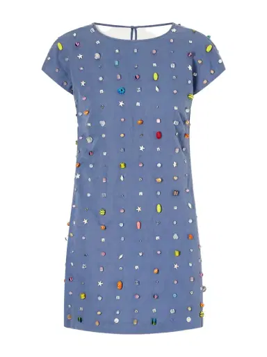 BERNADETTE Anne Appliquéd Cotton And Linen-blend Mini Dress | Thumbnail 1 BERNADETTE Anne Appliquéd Cotton And Linen-blend Mini Dress | Thumbnail 1