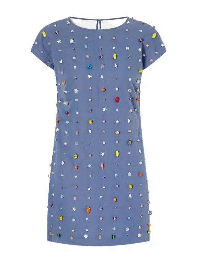 Anne Appliquéd Cotton And Linen-blend Mini Dress
