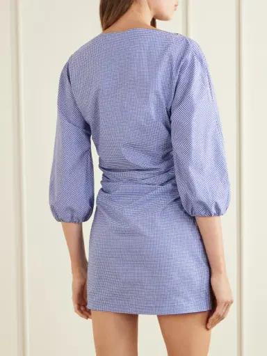 BERNADETTE Ezra Gathered Checked Cotton Mini Dress | Thumbnail 3 BERNADETTE Ezra Gathered Checked Cotton Mini Dress | Thumbnail 3
