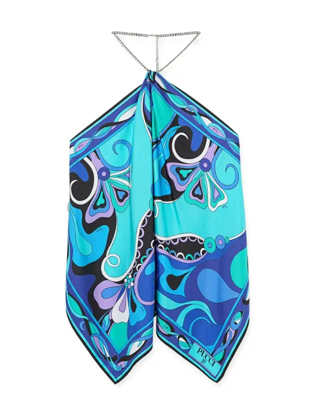 PUCCI Orchidee Print Chain Top