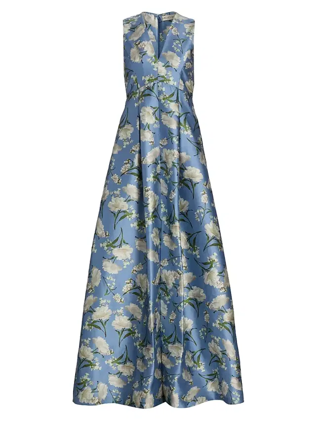 SACHIN BABI Women's Brooklynne Floral Mikado Gown - Twilight Gardens