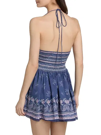 LoveShackFancy Women's Arletta Printed Cotton-Blend Minidress - Midnight Harbor - Size 14 | Thumbnail 5 LoveShackFancy Women's Arletta Printed Cotton-Blend Minidress - Midnight Harbor - Size 14 | Thumbnail 5