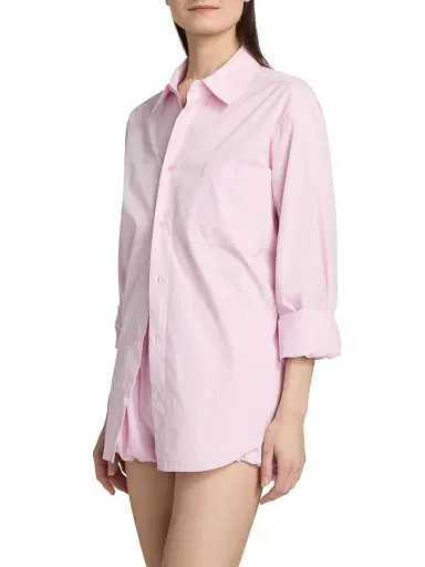 LoveShackFancy Women's Hudley Striped Cotton Shirt | Thumbnail 4 LoveShackFancy Women's Hudley Striped Cotton Shirt | Thumbnail 4
