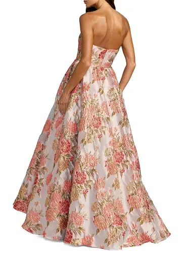 Mac Duggal Women's Floral Brocade Strapless Ball Gown - Pastel Multi - Size 16 | Thumbnail 2