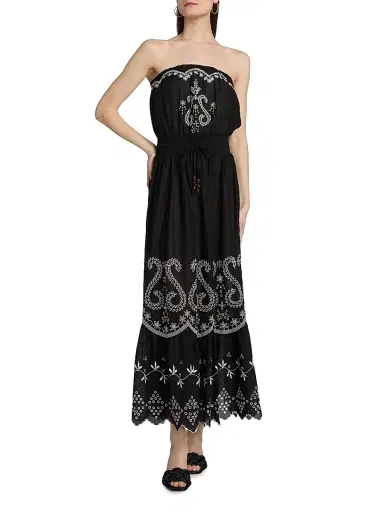 Ramy Brook Women's Blaire Embroidered Cotton Cover-Up Dress - Black | Thumbnail 3 Ramy Brook Women's Blaire Embroidered Cotton Cover-Up Dress - Black | Thumbnail 3