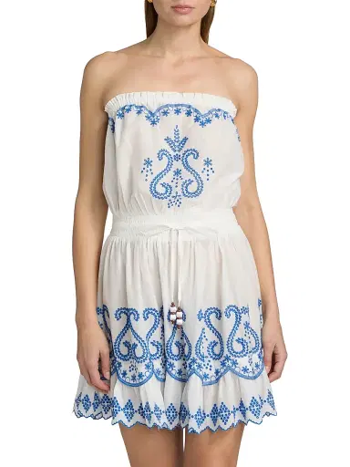 Ramy Brook Women's Natalia Embroidered Minidress - White - Size Large | Thumbnail 3 Ramy Brook Women's Natalia Embroidered Minidress - White - Size Large | Thumbnail 3